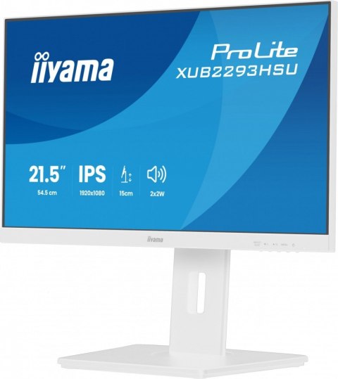 IIYAMA Monitor 22 cale XUB2293HSU-W7 IPS, 100Hz, Pivot, HAS(150mm), 300cd, BIAŁY
