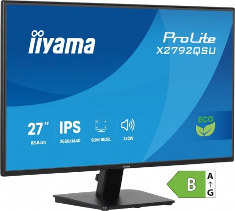 IIYAMA Monitor 27 cali X2792QSU-B1 IPS,QHD,120Hz,HDMI,DP, 350cd,1500:1, cienkie ramki, 2xUSB 3.2, ErP B