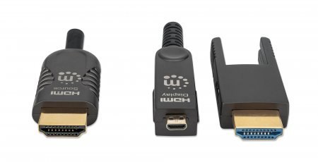 Kabel światłowodowy MANHATTAN Active High Speed HDMI z odłączanym złączem 4K@60Hz UHD, HDMI męski na Micro HDMI męski (typ D) i 