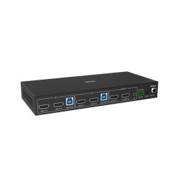 Lindy 2-portowy przełącznik KVM HDMI 4K60 USB3.0 z podwójną głowicą