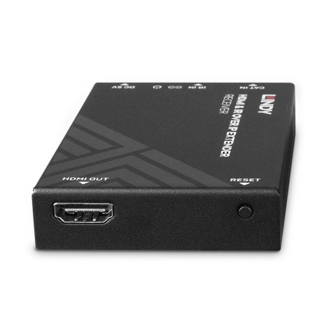 Lindy HDMI i IR over IP Extender - Odbiornik, 1920 x 1080 pikseli, Amplituner AV, 150 m, Przewodowy, HDCP
