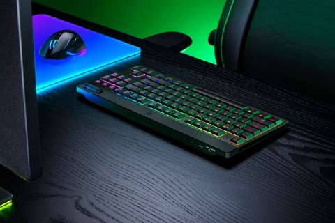 Klawiatura Razer BlackWidow V4 Niskoprofilowa Tenkeyless HyperSpeed (zielony przełącznik) - Układ amerykański