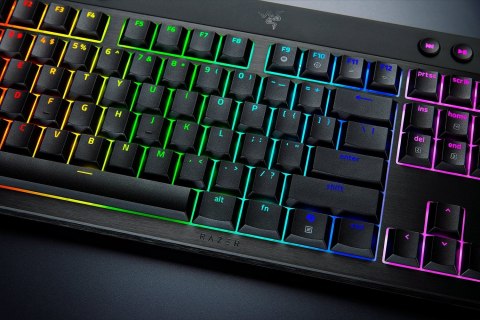 Klawiatura Razer BlackWidow V4 Niskoprofilowa Tenkeyless HyperSpeed (zielony przełącznik) - Układ amerykański