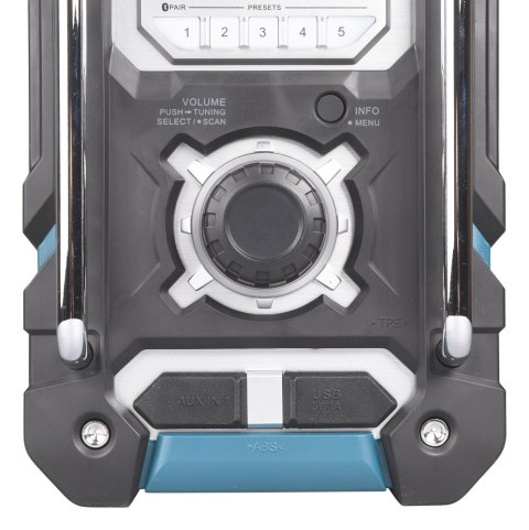 Radio DMR108N, tinka beveik visi Makita akumuliatoriai 7,2 - 18V, galimybe prijungti, Bluetooth i USB