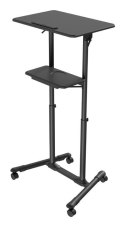 Stojak mobilny z kółkami z regulacją wysokości czarny Gembird