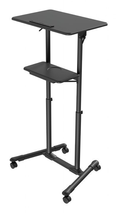 Stojak mobilny z kółkami z regulacją wysokości czarny Gembird