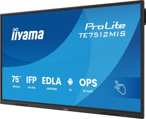 Monitor IIYAMA 189.3cm(75") TE7512MIS-B4AG 16:9 M-Touch HDMI+2xUSB-C