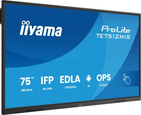 Monitor IIYAMA 189.3cm(75") TE7512MIS-B4AG 16:9 M-Touch HDMI+2xUSB-C