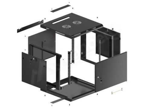 Lanberg WF01-6609-00B stojak 9U Szafa wisząca Czarny