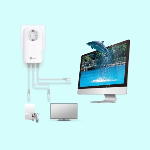 TP-Link TL-PA8033P KIT Karta sieciowa do PowerLine 1300 Mbit/s Przewodowa sieć LAN Biały 2 szt.