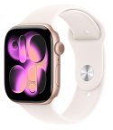Apple Watch Series 11 GPS+Cellular, koperta 46 mm z aluminium w kolorze różowego złota, pasek sportowy w kolorze łagodnego różu - rozm