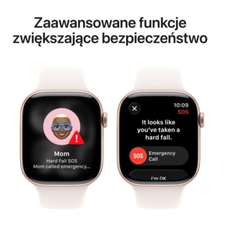 Apple Watch Series 11 GPS+Cellular, koperta 46 mm z aluminium w kolorze różowego złota, pasek sportowy w kolorze łagodnego różu - rozm