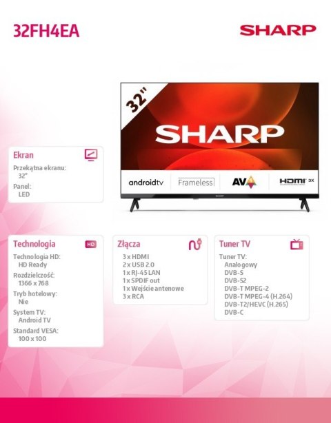 Sharp Telewizor LED 32 cale 32FH4EA