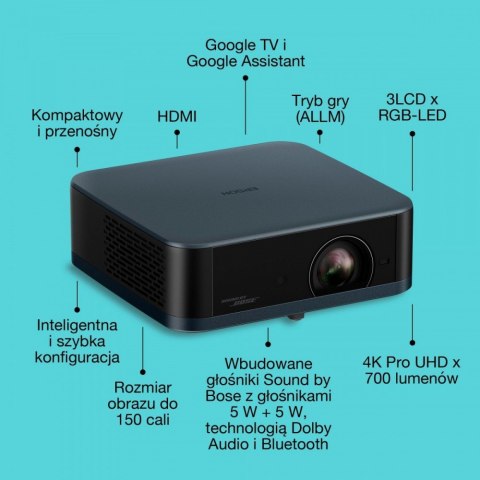 Epson Projektor EF-62N x4K PRO-UHD/700L/5m:1/1.6kg niebieski