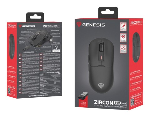 GENESIS NMG-2193 myszka Gaming Oburęczny Bluetooth + USB Type-C Optyczny 26000 DPI