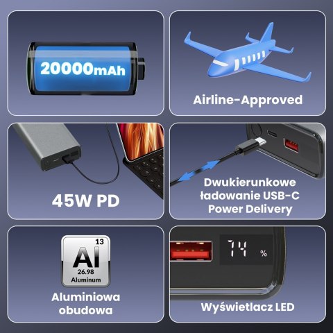 EXTRALINK EPB-126 20000MAH FAST CHARGING POWER BANK