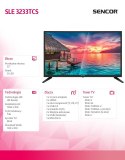 Sencor Telewizor 32 cale D-LED SLE 3233TCS DVB-T/T2/C/S/S2 Ci+ HEVC