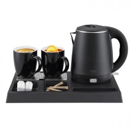 Adler Czajnik hotelowy AD 1387 z tacką z 2 kubkami 1l, inox