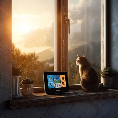 GreenBlue Stacja pogodowa kolorowa WiFi bezprzewodowa GB522 DCF Fazy księżyca