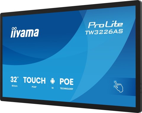 Panel-PC iiyama TW3226AS-B3P 32" z Androidem 14+GMS SOC Octa-core RK3576 4GB Pamięci 32GB PCAP 10-Punktowy Ekran Dotykowy 1920x1