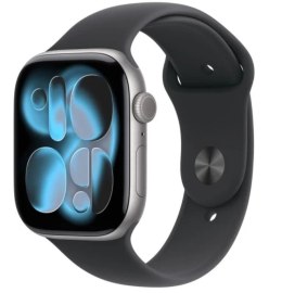 Apple Watch Series 11 GPS+Cellular koperta 46 mm z aluminium w kolorze gwiezdnej szarości, pasek sportowy w kolorze czarnym - rozmiar 
