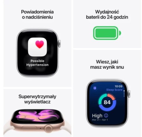 Apple Watch Series 11 GPS+Cellular koperta 46 mm z aluminium w kolorze gwiezdnej szarości, pasek sportowy w kolorze czarnym - rozmiar 