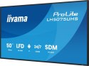 IIYAMA Monitor 50 cali LH5075UHS-B2AG,24/7,VA,ANDROID.11,4K,500cd,3xHDMI,DP, RJ45,2x10W,2xUSB,WiFi,4/32GB,24/7,A311D2, full daisy chain