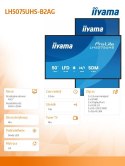IIYAMA Monitor 50 cali LH5075UHS-B2AG,24/7,VA,ANDROID.11,4K,500cd,3xHDMI,DP, RJ45,2x10W,2xUSB,WiFi,4/32GB,24/7,A311D2, full daisy chain