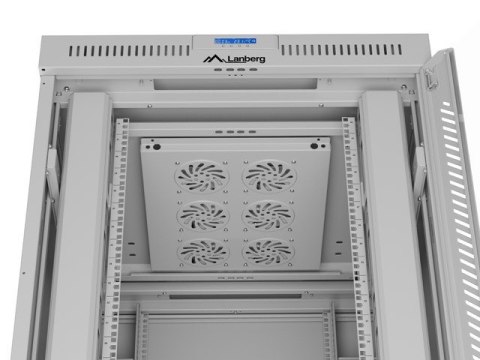 LANBERG SZAFA STOJĄCA RACK 19" 42U 800X1000 SZARA DRZWI SZKLANE LCD V2 (FLAT PACK)