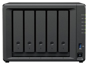 Synology DS1525+ | 5-zatokowy serwer NAS, AMD Ryzen V1500B, 2× 2.5 GbE, M.2 NVMe, Tower