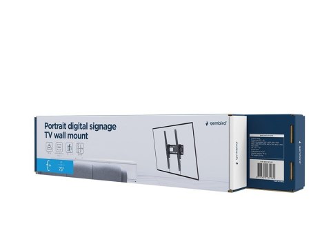 GEMBIRD UCHWYT ŚCIENNY DO TELEWIZORA DIGITAL SIGNAGE W ORIENTACJI PIONOWEJ (POCHYLENIE) 37"-75"