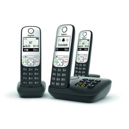 Gigaset A690A Trio Telefon analogowy/DECT Nazwa i identyfikacja dzwoniącego Czarny