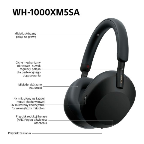 Słuchawki bezprzewodowe SONY WH-1000XM5SA Black