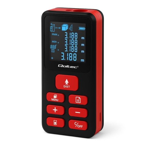 Dalmierz Qoltec laserowy z poziomicą | podświetlany LCD | 120m