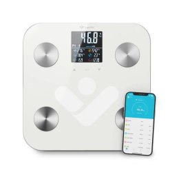 Waga diagnostyczna bluetooth TrueLife FitScale W6 BT biała kolorowy LCD 0,2 ~ 180 kg iOS, Android