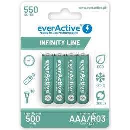 Akumulatorki AAA / R03 everActive Ni-MH 550 mAh ready to use - blister 4 sztuki