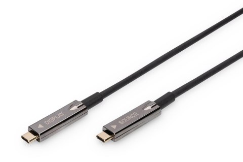 Kabel DIGITUS połączeniowy hybrydowy AOC Audio-Video 4K60Hz USB Typ C - Typ C (DP Alternate Mode) M/M 15m