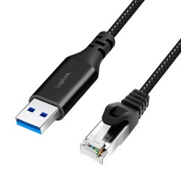 Kabel adapter LogiLink CU0407 Ethernet USB 3.0, A/M do RJ45/M, aktywny, 15 m