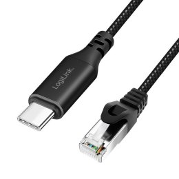 Kabel adapter LogiLink CU0415 Ethernet USB 3.2, C/M do RJ45/M, aktywny, 7,5 m