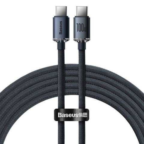 Kabel przewód USB-C PD 2.0 Baseus Crystal CAJY000601 Quick Charge 3.0 5A z obsługą szybkiego ładowania 100W 1,2m
