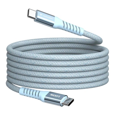 Kabel Verbatim USB-C(M) - USB-C(M) 1,2m, 100W, PD, niebieski