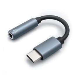 Kabel adapter Qoltec USB-C - Jack 3.5mm, 0,1m