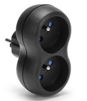 Rozgałęźnik sieciowy MONTIS MT149-BK podwójny czarny