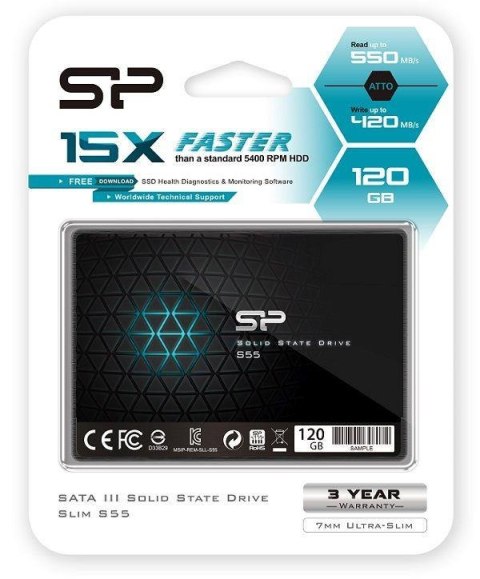 Dysk SSD Silicon Power S55 120GB 2.5" SATA3 (550/420 MB/s) 7mm