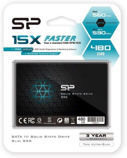 Dysk SSD Silicon Power S55 480GB 2.5" SATA3 (500/450) 7mm