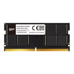 Pamięć SODIMM DDR5 Silicon Power 32GB (1x32GB) 5600MHz CL46 1,1V Black