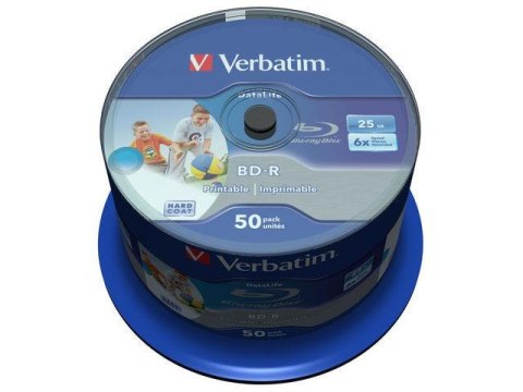 Płyty BD-R Verbatim 25GB X6 printable Datalife (Cake 50)