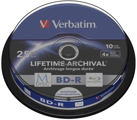 Płyty BD-R Verbatim M-Disc 25 GB 4x Print Cake 10
