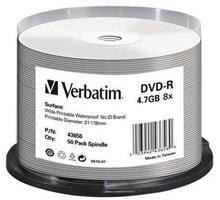 Płyty DVD-R Verbatim 4,7GB 16x Cake 50 szt Nadruk Waterproof