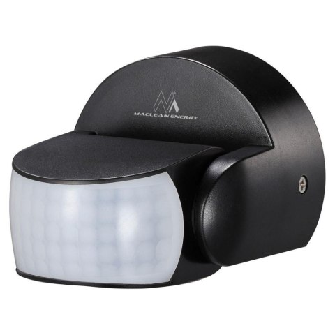 Czujnik ruchu PIR Maclean MCE468 B, na podczerwień, IP65, czarny, zasięg 12m, max. obiążenie 800/1200W